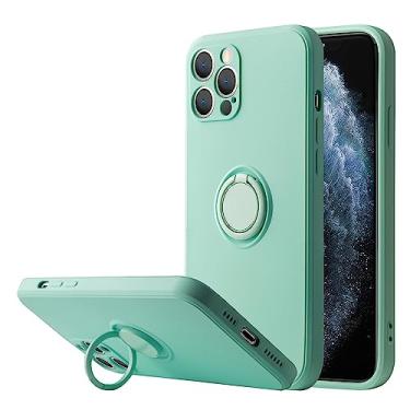 Imagem de Suporte de anel de dedo de silicone líquido Suporte magnético para iPhone 13 12 11 Pro Max Mini XR XS Max 7 8 Plus SE Capa de telefone, ciano claro, para iPhone 13 Pro