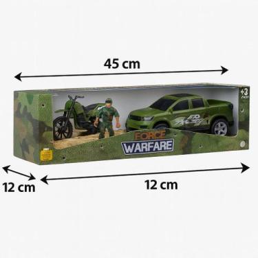 Imagem de Brinquedo Militar Force Warfare com Caminhonete, Moto e Soldado - 3 em
