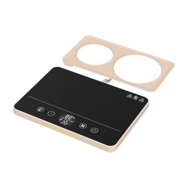 Imagem de Generic Aquecedor de xícaras de café com desligamento automático, programação inteligente portátil com temporizador, placa aquecedora de café para festas, Bege Amarelo