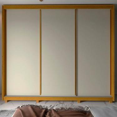 Imagem de Guarda-roupa Casal 3 Portas com Pés 100% Mdf Platinum - Gelius Móveis