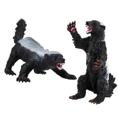 Imagem de 2 peças de texugos de mel brinquedos de animais estatuetas decoração d