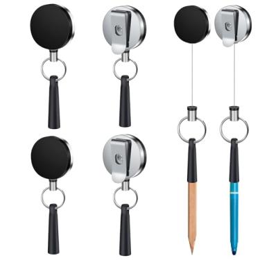 Imagem de YueMiEcoUS Pacote Com 4 Porta-Lápis Retráteis Para Canetas De Alta Resistência Cabo Aço 31,5", Silicone Elástico Carpinteiros, Enfermeiros, Garçonetes E Trabalhadores Da Construção Civil