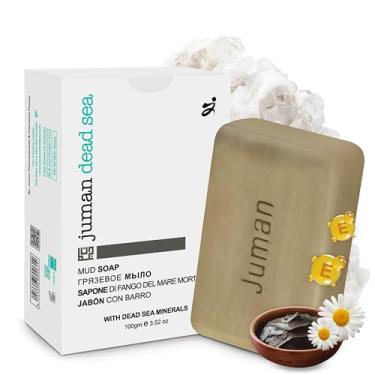 Imagem de JUMAN Sabonete de lama de minerais do Mar Morto | Extrato de flor de camomila | Sem SLS e parabenos | Sabonete de banho de uso diário | Infundido com vitamina E | 118 ml (pacote com 1)