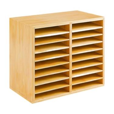 Imagem de CarpNettore Organizador de Marcadores de Bambu, Porta-lápis de Cor, Armazenamento de Pincéis, Economia de Espaço, Organizador de Mesa para Armário de Trabalho