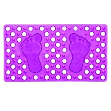 Imagem de Tapete Antiderrapante Para Box Banheiro PVC Base com Ventosas Segurança 63,5 x 33Cm Cosy (Roxo)