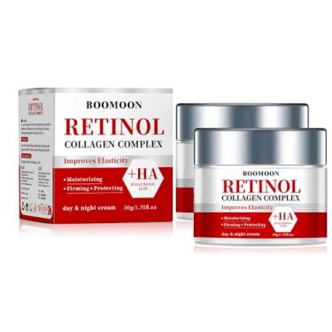Imagem de Creme de retinol para rosto com ácido hialurônico, creme de rugas para rosto, pescoço com ácido hialurônico de colágeno, creme facial hidratante para o dia e noite para homens e mulheres, 50 g (2)