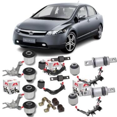 Imagem de Kit completo 14 buchas suspensão traseira new civic g8 06/11 - Mobensa