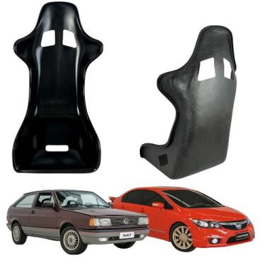 Imagem de Banco Concha Preto De Fibra Gaiola - GGA