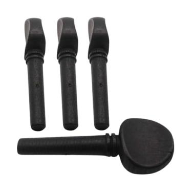 Imagem de Kit 4 Cravelhas Tarraxas para Violino 4/4, Preto, 4 cm Comprimento