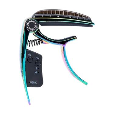 Imagem de Dynwave Capotraste de guitarra elétrica recarregável, útil e leve, grampo de afinação para guitarras elétricas, baixo acústico para iniciantes, Colorida