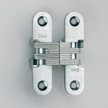 Imagem de SOSS Dobradiça invisível de zinco 208 com furos para aplicações em madeira ou metal, montagem de encaixe, sem chapa, 20,3 x 3,1 cm (208UNP)