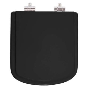 Imagem de Assento Sanitário Poliester Soft Close Lirio Preto para vaso Fiori