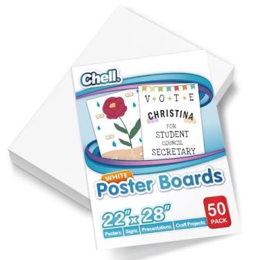 Imagem de Chell Cartaz branco grande 56 x 71 cm, peso pesado, para projetos de artesanato escolar, 38,6 kg. Peso da capa, 50 unidades