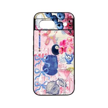 Imagem de qizjio Linda capa de telefone colagem estética à prova de choque protetora moderna capa de telefone para Google Pixel 8A