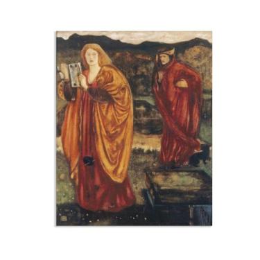 Imagem de SDYJ6GSW Edward Burne Jones Arte de parede Merlin and Nimue Pôster Famosas Pinturas Reprodução Romantismo Pictures Decoração de parede Edward Burne Jones Decoração de casa 50 x 40 cm (20 x 16 pol