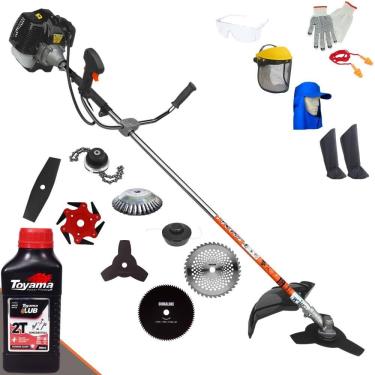 Imagem de Roçadeira Lateral Terra GRH430 À Gasolina 43cc 1,7HP Para Todos os Tipos de Trabalho Com Carretel + Kit de 7 Opções de Cortes + EPI + ÓLEO TOYAMA FG50