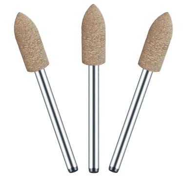 Imagem de Kit 3 Ponta Montada 6Mm Cônica Polir Haste 3Mm Couro Vaca