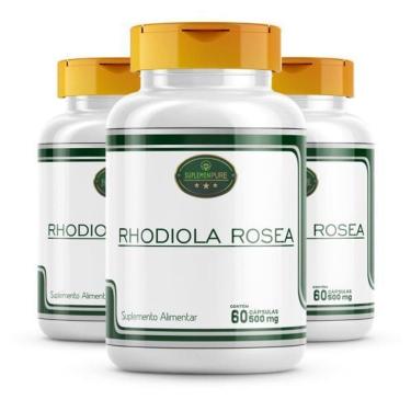 Imagem de Rhodiola Rosea 180 Cápsulas 500 Mg 3 Frascos 100% Natural