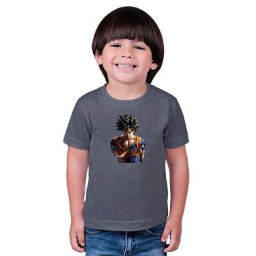 Imagem de Camiseta Masculina Infatil Goku Dragon Ball - marcelo, Cinza escuro, 4