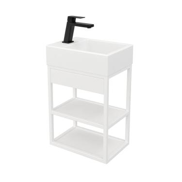 Imagem de Gabinete Banheiro Ferro Steel 40x30cm Branco Fosco