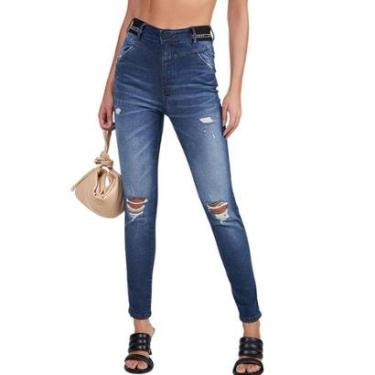 Imagem de Calça Colcci Dunnah Sport Destroyed Azul Escuro Feminina-Feminino