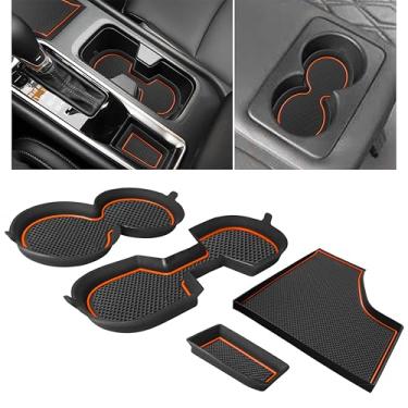 Imagem de SENSHINE Porta-copos para acessórios Nissan Sentra 2025 2024 2023 2020-2022 3D silicone porta-copos porta-copos 3D console central forros tapetes antiderrapantes conjunto de 4 peças (acabamento