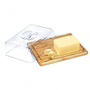 Imagem de Porta Frios Com Tampa Ecokitchen Bambu E Acrílico 23x18 Cm - Mimo Style - Bm19161