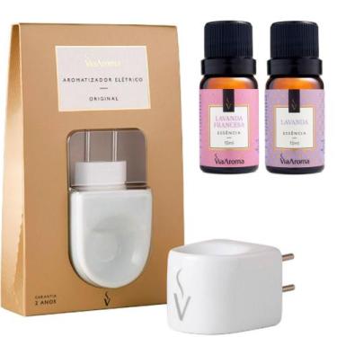Imagem de Difusor Aromatizador Elétrico Porcelana Via Aroma com Essencia Lavanda