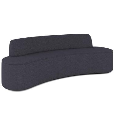 Imagem de Sofá 4 Lugares Curvo Sala de Estar Living Cancún D02 Linho Chumbo 260 cm D-465 - Lyam Decor