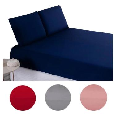 Imagem de Jogo Lençol Elástico Casal Super King Size Box 3Pçs 400 Fios