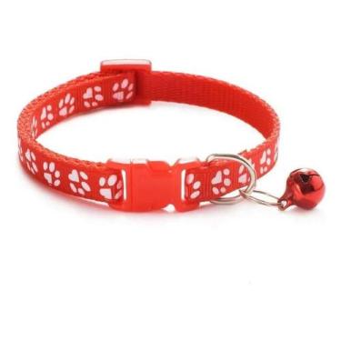 Imagem de Coleira Gato Cão Pet Com Pingente Sininho Ajustável - savioshop, P, VE