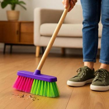 Imagem de Vassoura e Rodo Infantil Colorido - Badi