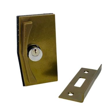 Imagem de Kit Fechadura Blindex 3530 com Espelho 3230 para Porta de Correr de Vidro Temperado 8 a 10 mm V/A (Bronze)