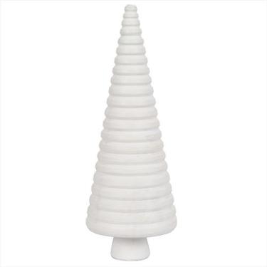 Imagem de Mini Árvore De Natal Gomos Vila Natalina Madeira Branco 15Cm - Grillo