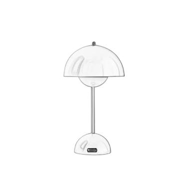 Imagem de Abajur Luminária de Mesa Cogumelo LED Recarregável USB Touch para Quarto Sala e Escritório (Preto,Metal)