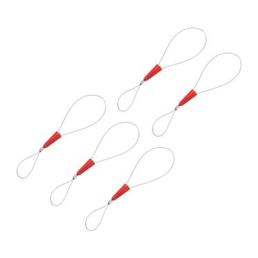 Imagem de Extrator de cabos, 5 peças, ferramenta de fixação de fita de peixe de 230 mm x 1,2 mm, extrator de cabo de fita de peixe vermelho para instalações elétricas profissionais gerenciamento de fios
