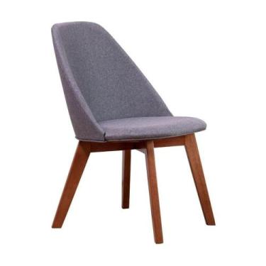 Imagem de Cadeira De Jantar Com Pés De Madeira Multimóveis Cr50092 Chumbo Chumbo