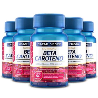Imagem de Kit 5 Beta Caroteno Catarinense Pharma 60 Cápsulas