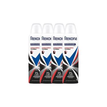 Imagem de Kit 4 Desodorante Antitranspirante Rexona Antibacterial + Invisible Aerosol 150ml