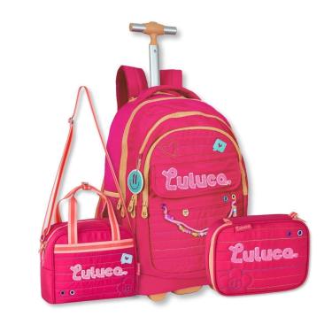 Imagem de Mochila Carrinho Luluca com Lancheira Térmica e Estojo Box-Feminino