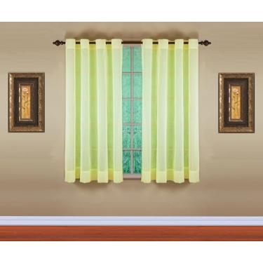 Imagem de Today's Curtain, Painel transparente Emelia Grommet 160 cm amarelo, 150 cm L x 160 cm C