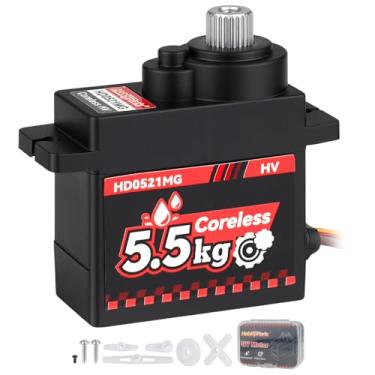 Imagem de HobbyPark Waterproof 5.5kg High Torque RC Micro Servo Coreless Motor Arduino Servo for FCX24 Axial SCX24 1/24 RC Crawler Car Upgrades Parts SCX24 Steering Servo fit RC Airplane Boat Robotics