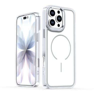 Imagem de COTDINFOR Capa magnética para iPhone 16 Pro Max, compatível com controle de câmera MagSafe TPU transparente e traseira fosca suave antiimpressão digital à prova de choque para iPhone 16 Pro Max 6,9