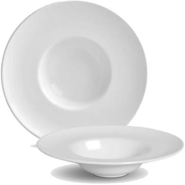 Imagem de Prato Cerâmica Branca Para Massas, Risotos Entrada 30cm tipo Chapéu Invertido