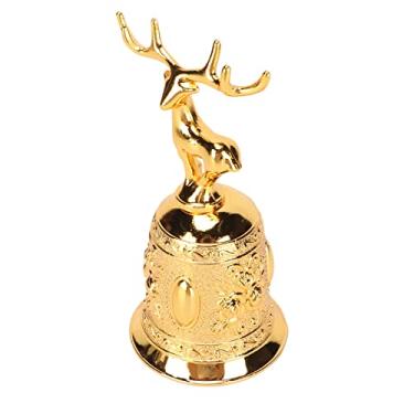 Imagem de Naroote Sino de Mão Em Forma de Cervo de Liga de Zinco para Mesa de Jantar, Sino de Casamento Vintage Com Design Floral para Idosos, Acabamento Polido (Ouro)