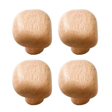 Imagem de Generic 4x Ganchos de parede de madeira para casacos, puxadores de gaveta de armário, puxadores de armário minimalistas, cabides para quarto de criança, Quadrilátero