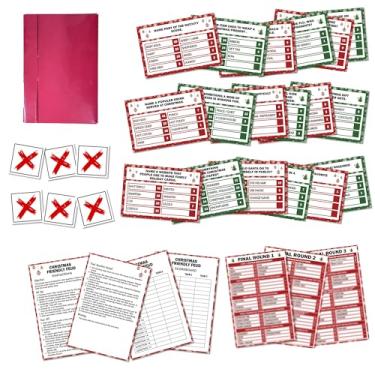 Imagem de Jogo de feud amigável de Natal, jogo de rivalidade para a família, jogos divertidos de festa de Natal, questionário de curiosidades para adultos em grupo grande, noite de jogos em família, suprimentos
