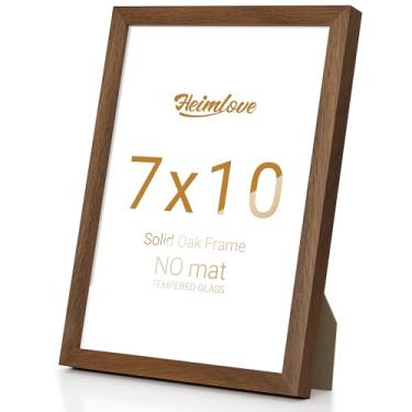 Imagem de Heimlove Moldura de madeira de carvalho 17 x 25 cm, molduras de alta qualidade 17 x 25 para pendurar na parede ou mesa, molduras 17 x 25 naturais sem tapete, vidro temperado, kit de parede, cor