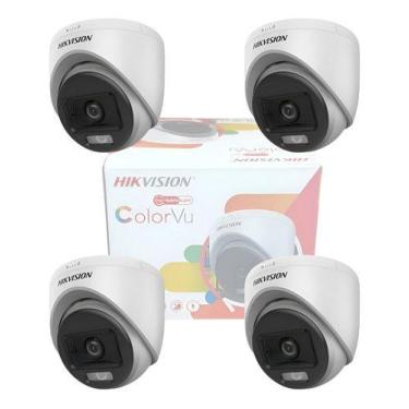 Imagem de 4x Câmera Tvi Hikvision Ds-2ce70df0t-lpfs Colorvu 2mp 1080p