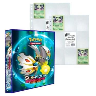 Imagem de Álbum Pasta Fichário Pokemon com 20 Folhas YES 9 Bolsos Sun & Moon Gua